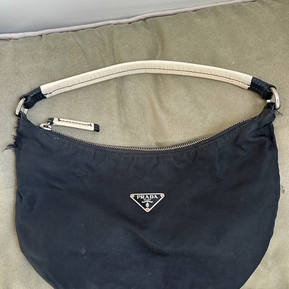 Prada Black Nylon Zip Pouch